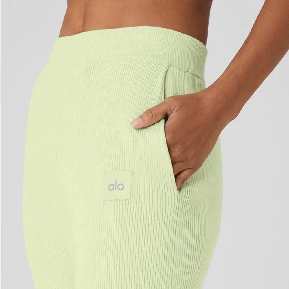 ALO Yoga Wide Leg Pants in Light Green
